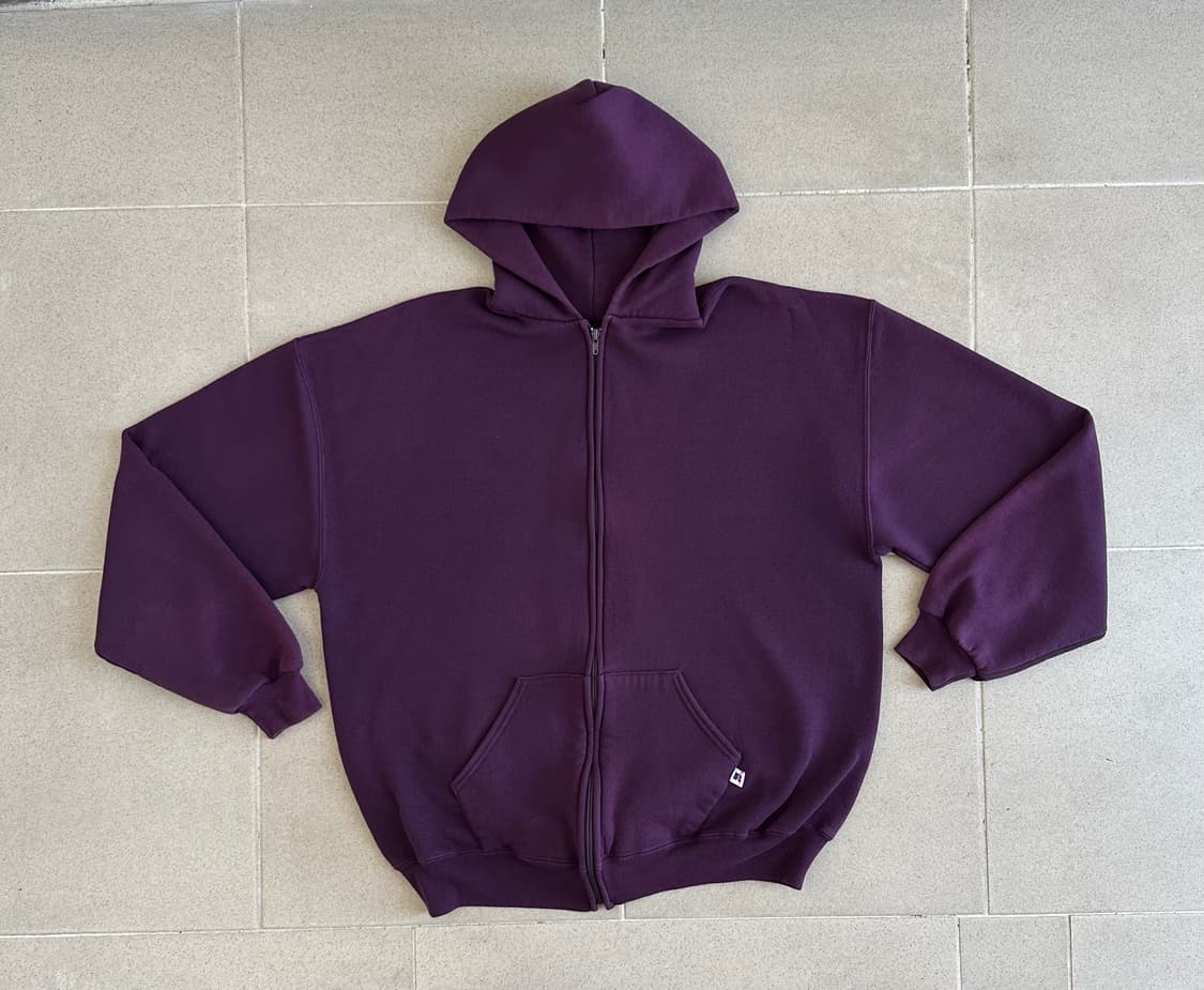 90s 빈티지 러셀 후드집업 퍼플 XL USA 상품이미지1