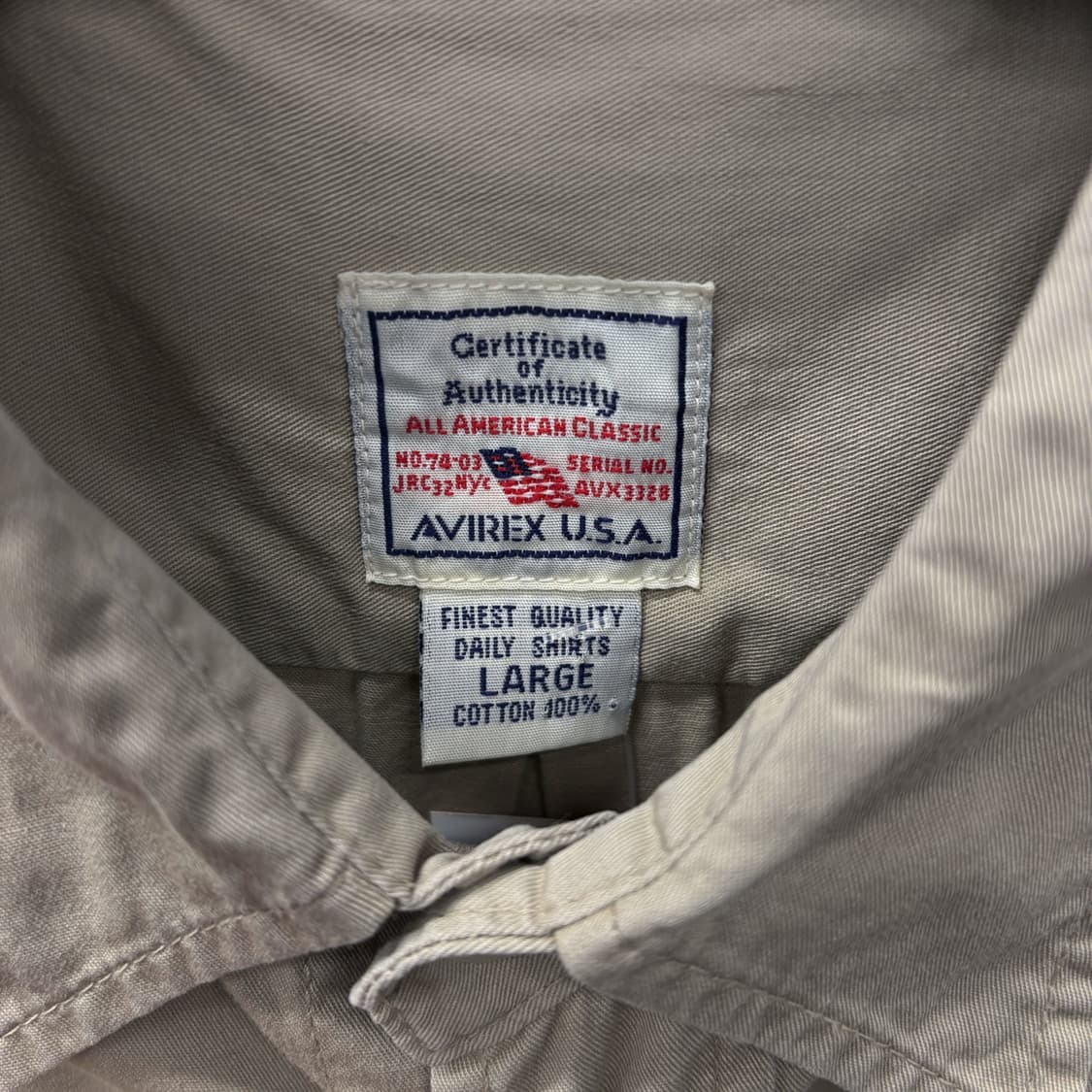 90s 아비렉스 자수포켓 클래식 코튼셔츠 미국생산 N442 상품이미지7