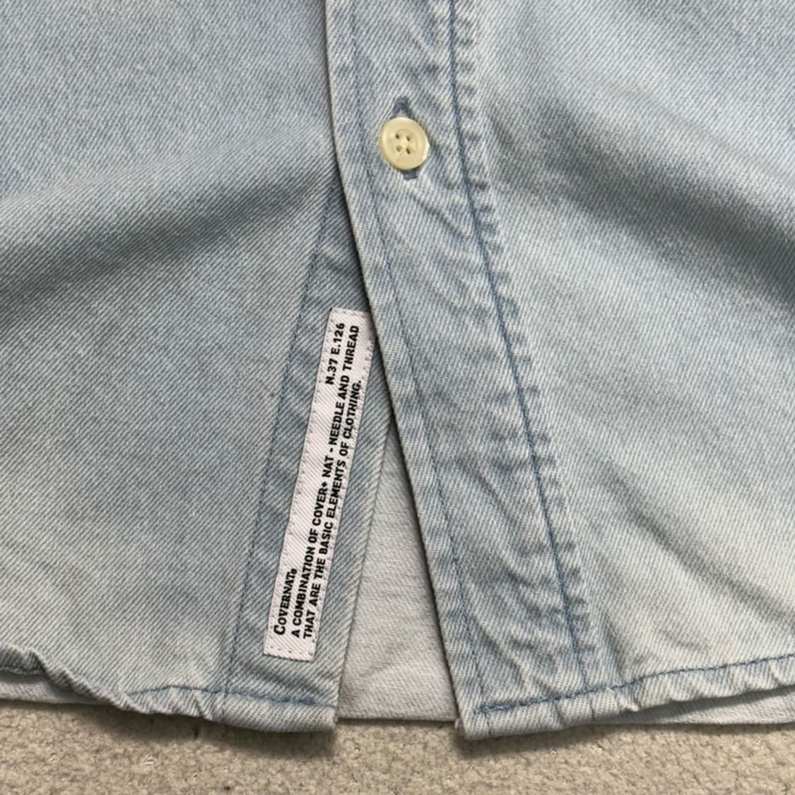 COVERNAT C로고 데님셔츠 라이트 블루 S 상품이미지7