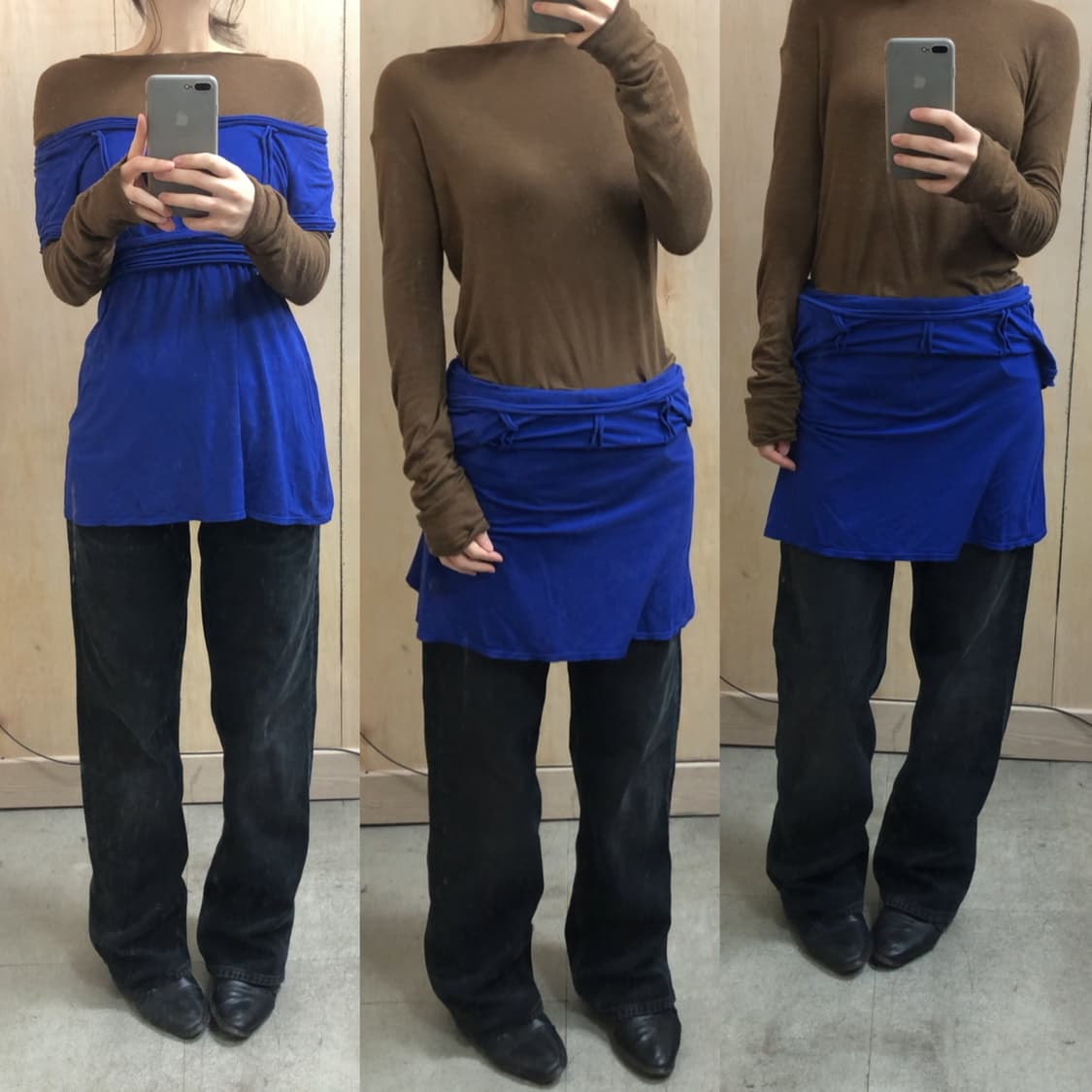 [직수입] 빈티지 max studio 블루 탑 미니 드레스 상품이미지3