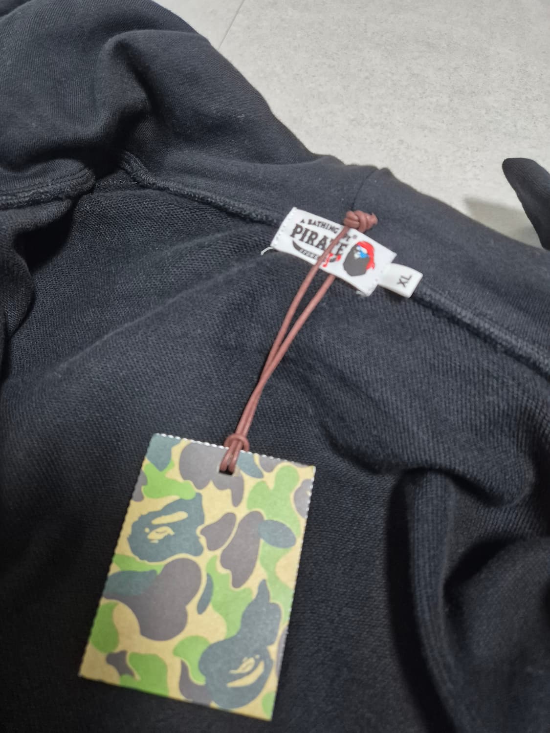 베이프 에이프 크로스본 컬리지 후드집업 XL 블랙 상품이미지5