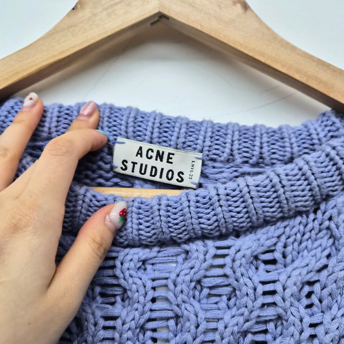 아크네 스튜디오 퍼플 케이블 니트 스웨터 남성 S 상품이미지2