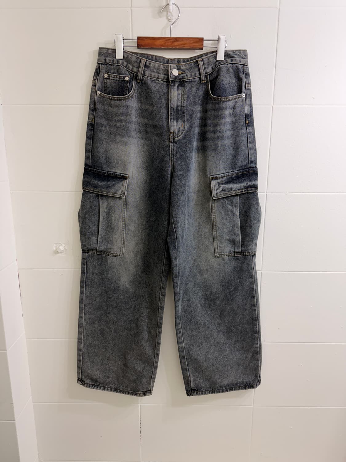 빈티지 무채색 핀터깔 무스탕 스트릿 코디 세트 상품이미지9