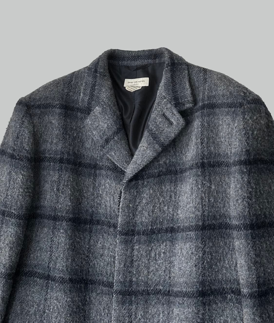 드리스반노튼 울 체크 체스터필드 코트 상품이미지2