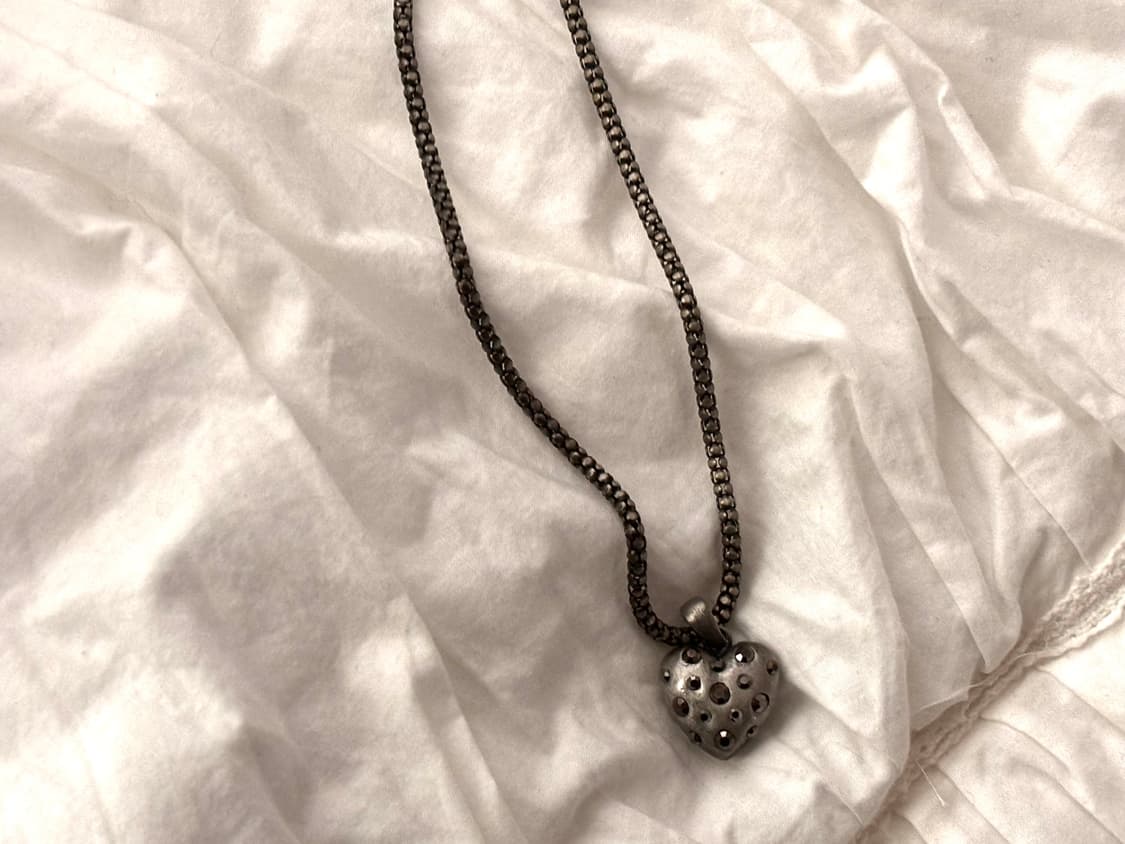 빈티지 하트 큐빅 목걸이 상품이미지1