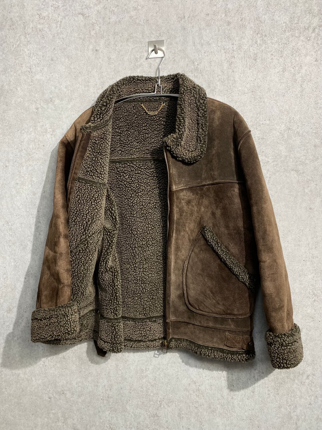 [95-100] 90s Canyon 브라운 피그 스웨이드 무스탕 자켓 상품이미지4