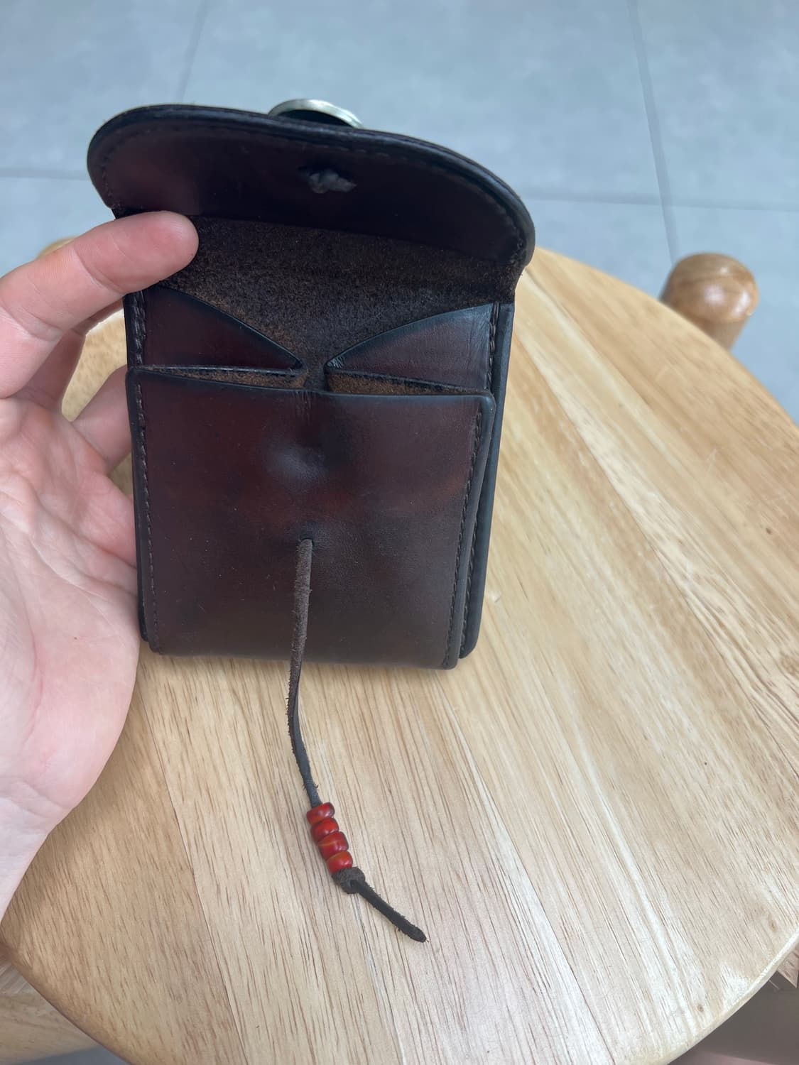 고로스 새들레더 반지갑 다크브라운 상품이미지3