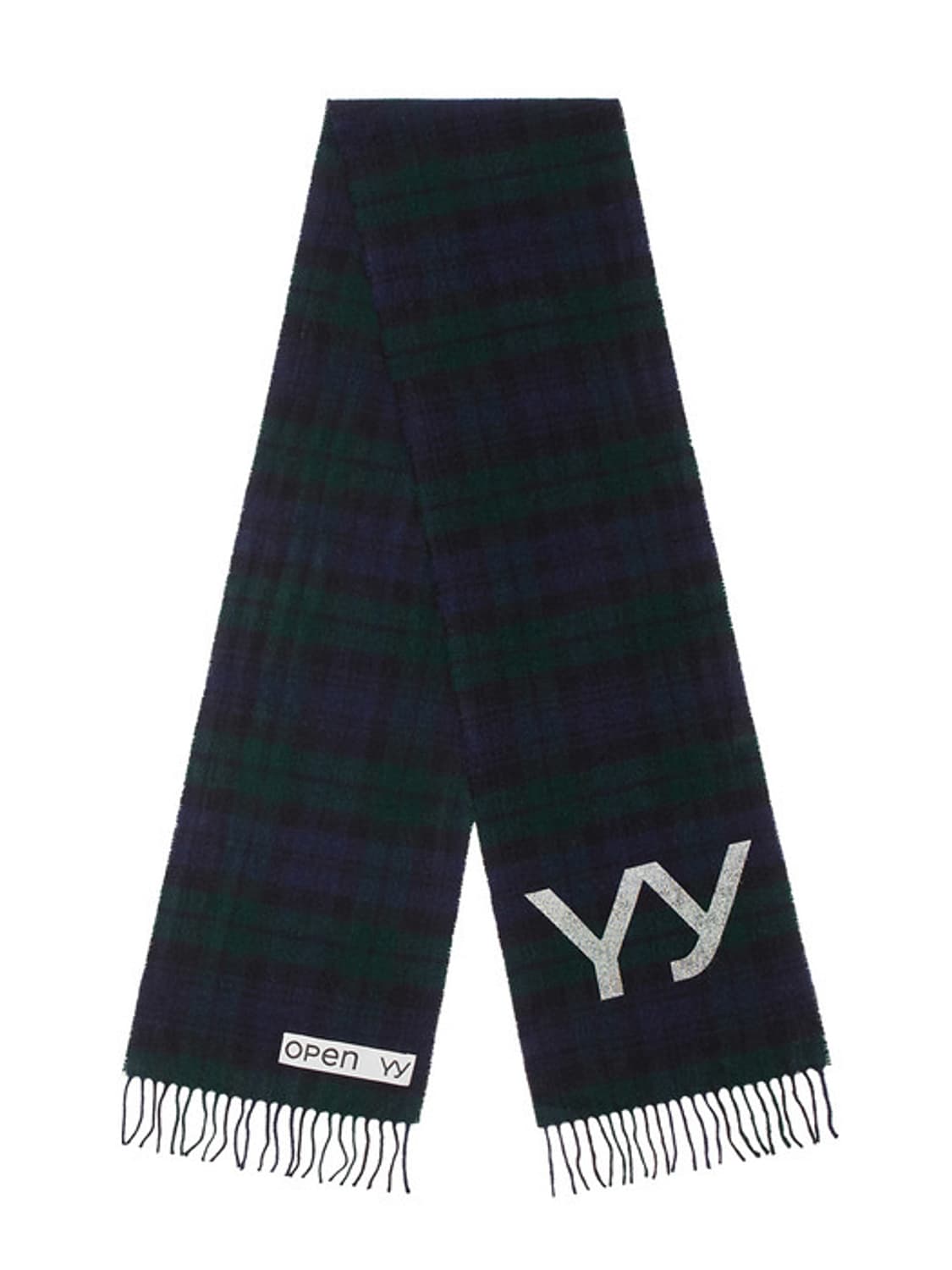 새상품🛍️오픈와이와이 타탄 울 머플러 그린 상품이미지2