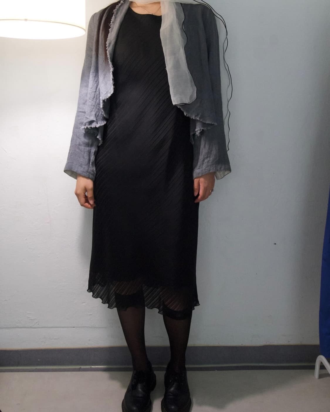 gray linen fringe jacket  상품이미지3