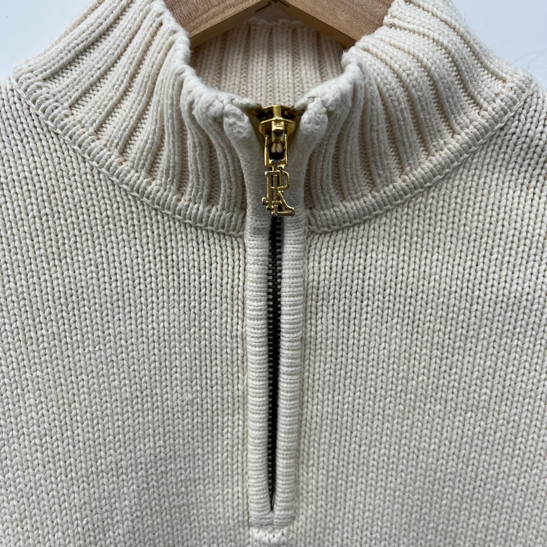 폴로 아이보리색 하프넥 니트 스웨터 여s 상품이미지3