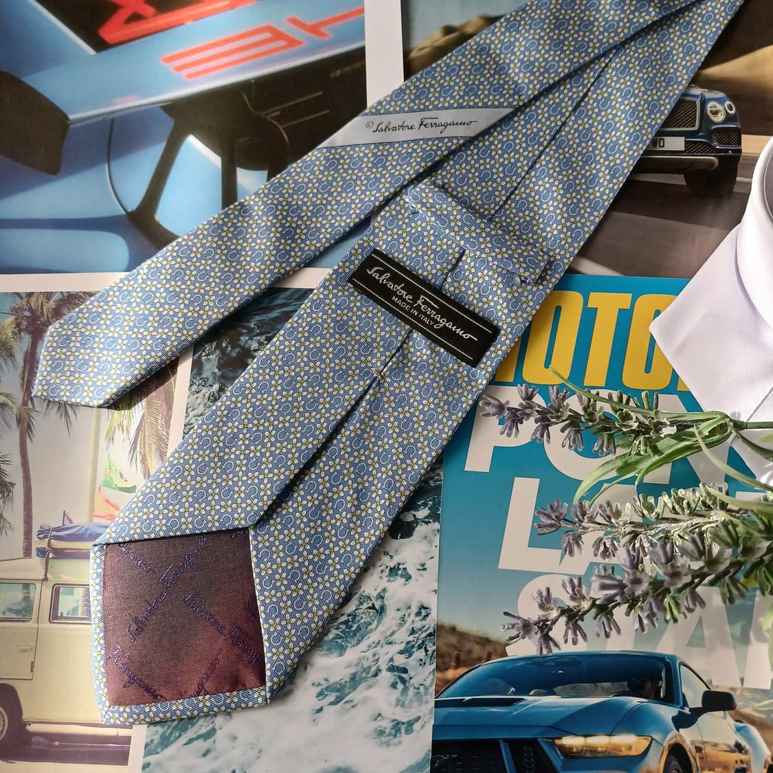 살바토레 페라가모 실크 간치니 넥타이 8.8cm A등급 A18804
 상품이미지4