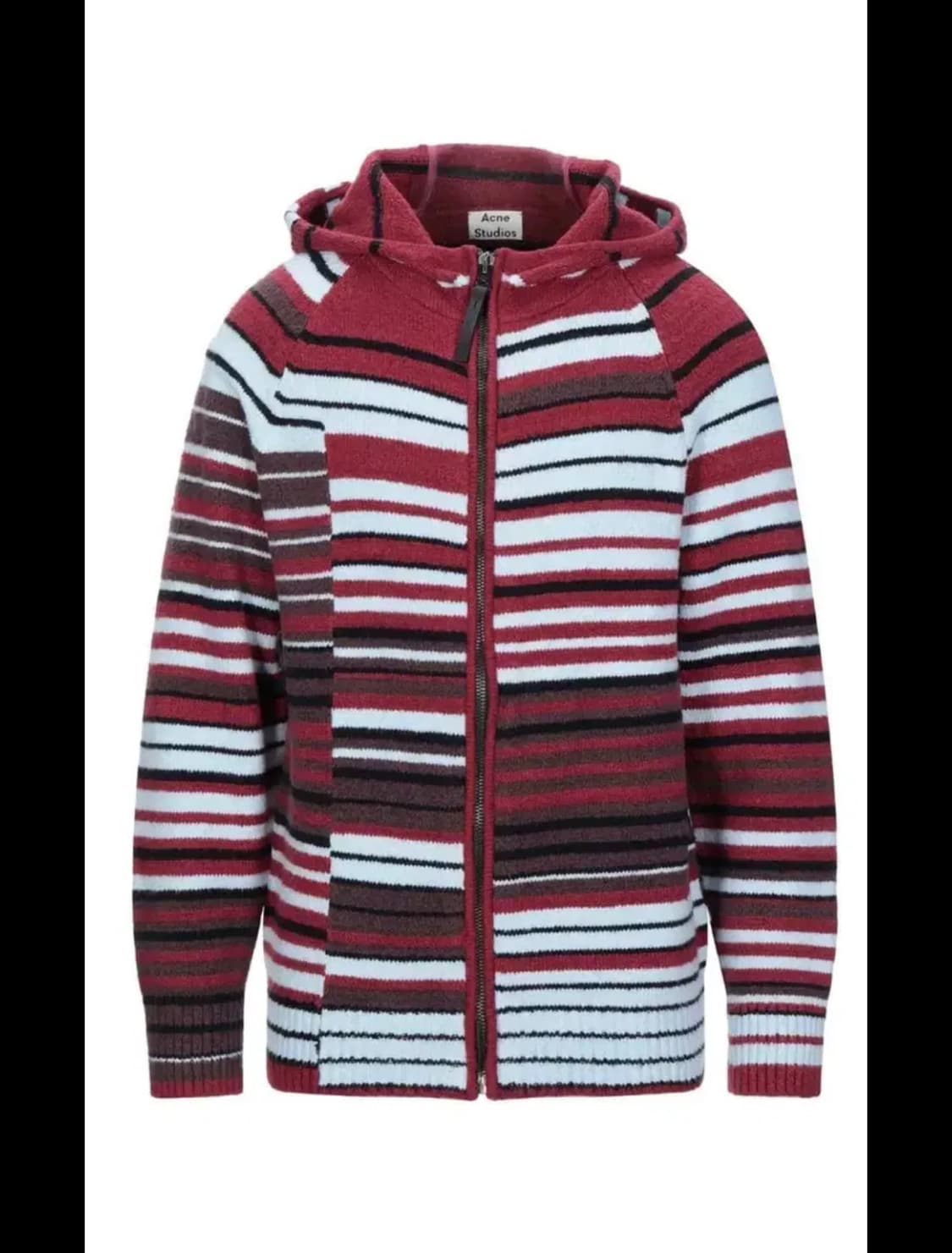 아크네 오버 스트라이프 버건디 니트 집업 M 상품이미지1
