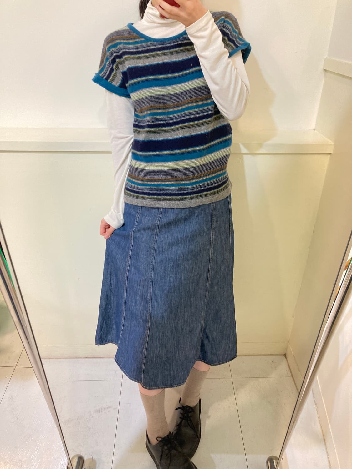 맥그리거 울 100 패턴 캡소매 니트 상품이미지10