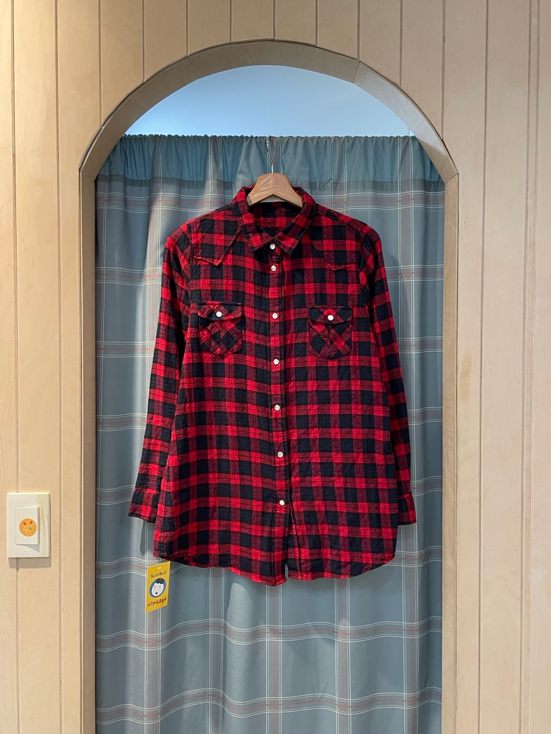 일본빈티지 웨스턴 체크셔츠 상품이미지4