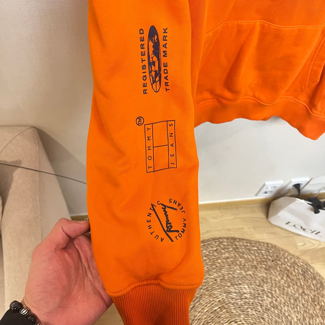 (오버핏 S) 타미 Tjm Abstract Globe 후드 티셔츠 상품이미지4