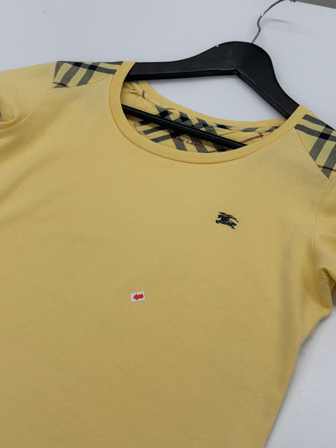 Burberry 버버리 체크 숄더 옐로우 반팔티 38 상품이미지6