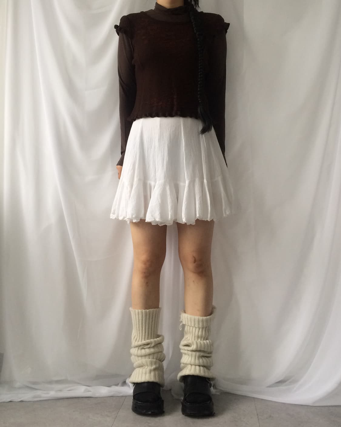 Knit layered high neck sleeve 상품이미지3