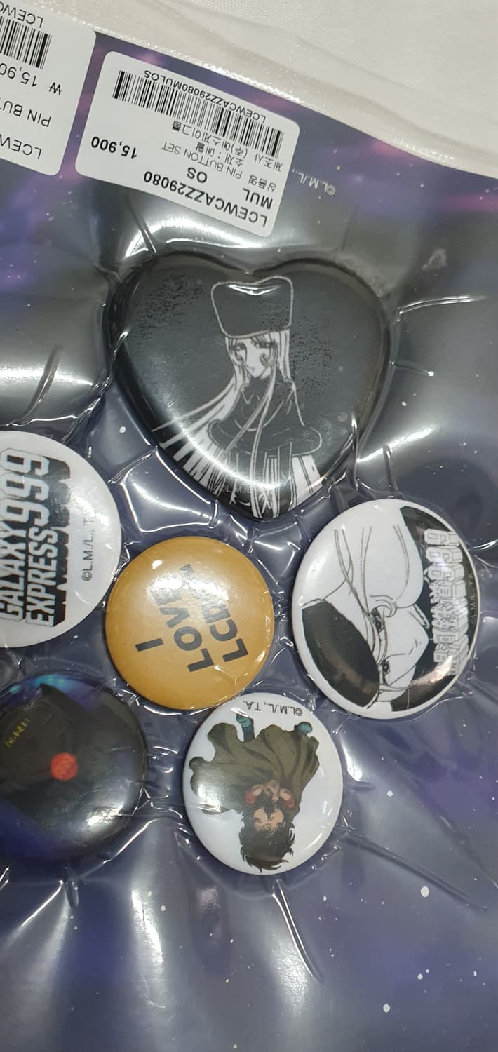 화이트 블랙 옐로우 LCDC 엘씨디씨티엠 은하철도999 핀 버튼세트  상품이미지9