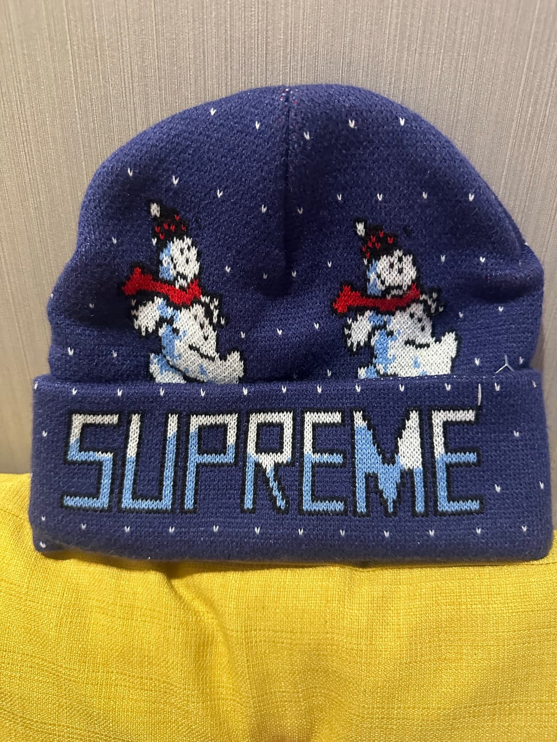 Supreme Snowman Beanie Navy 상품이미지1