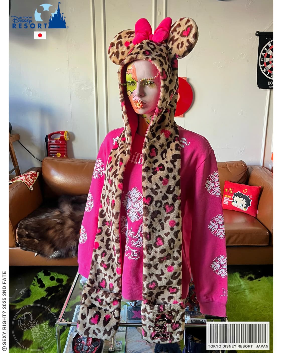 TOKTO DISNEY RESORT Leopard Ear-Flap Hat 상품이미지1