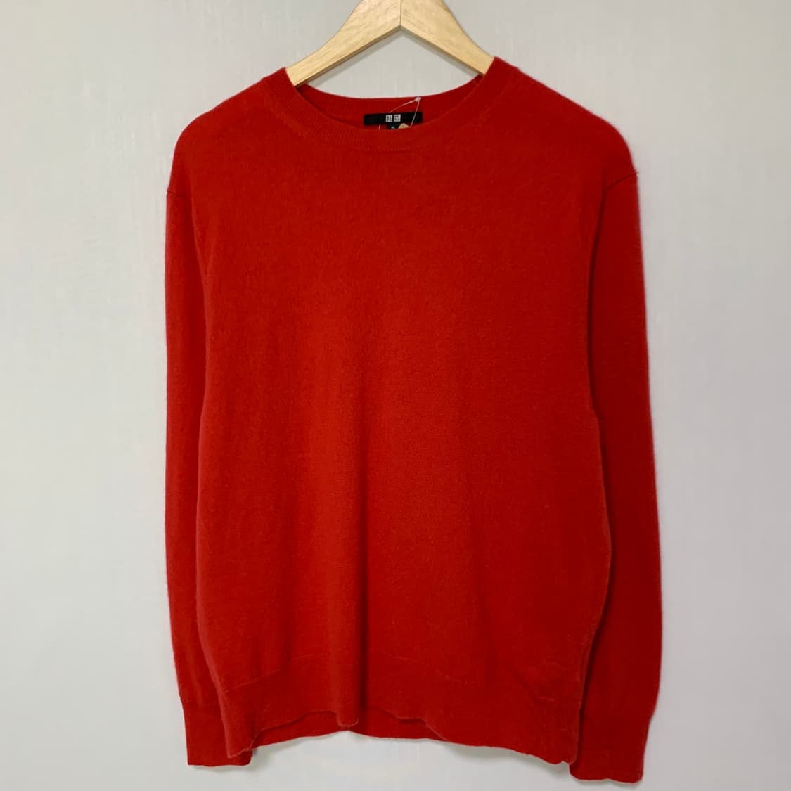 유니클로 캐시미어 100% 긴팔 니트 스웨터 레드 여성 XL 남녀공용 상품이미지3