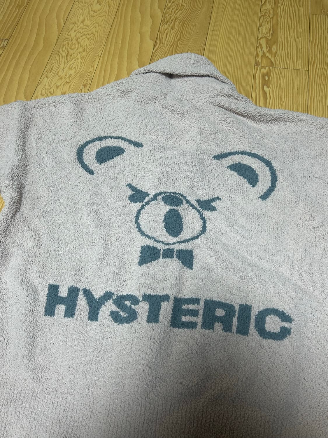 히스테릭 글래머 퍽베어 연핑크 그레이 가디건 상품이미지2