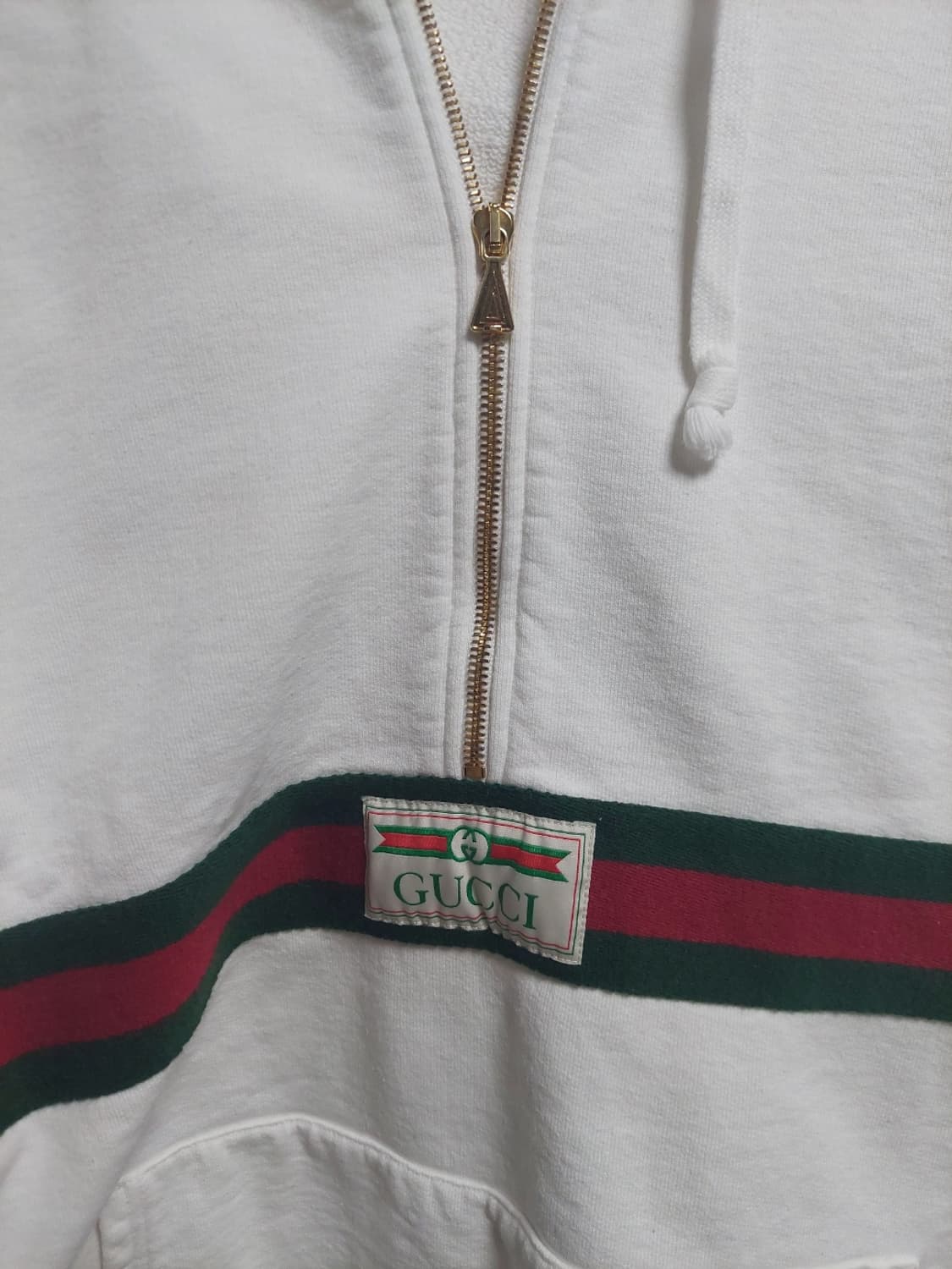 구찌 삼선 화이트 아노락 후드 스웻 m 오버핏 백화점판 상품이미지3