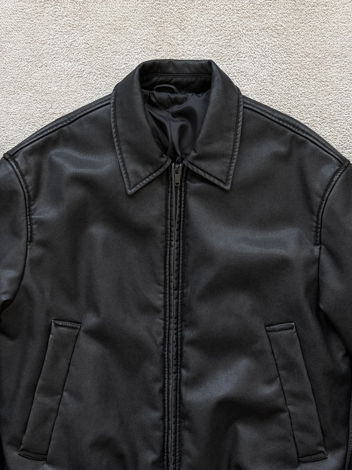 SPAO 신세틱레더 인슐레이트 워싱 블루종 상품이미지2