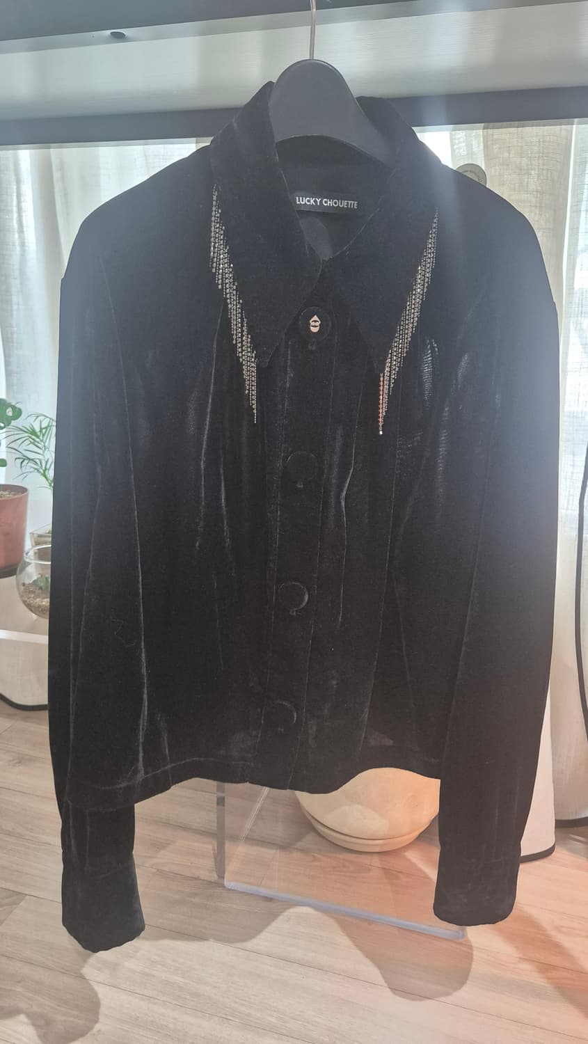 벨벳소재 카라 블라우스 상품이미지4