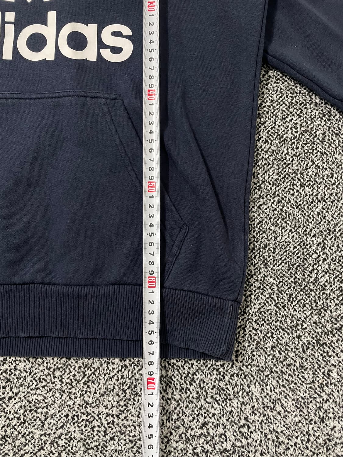 빈티지9. 아디다스 트레포일 빅 로고 그래픽 후드티셔츠 네이비 상품이미지3