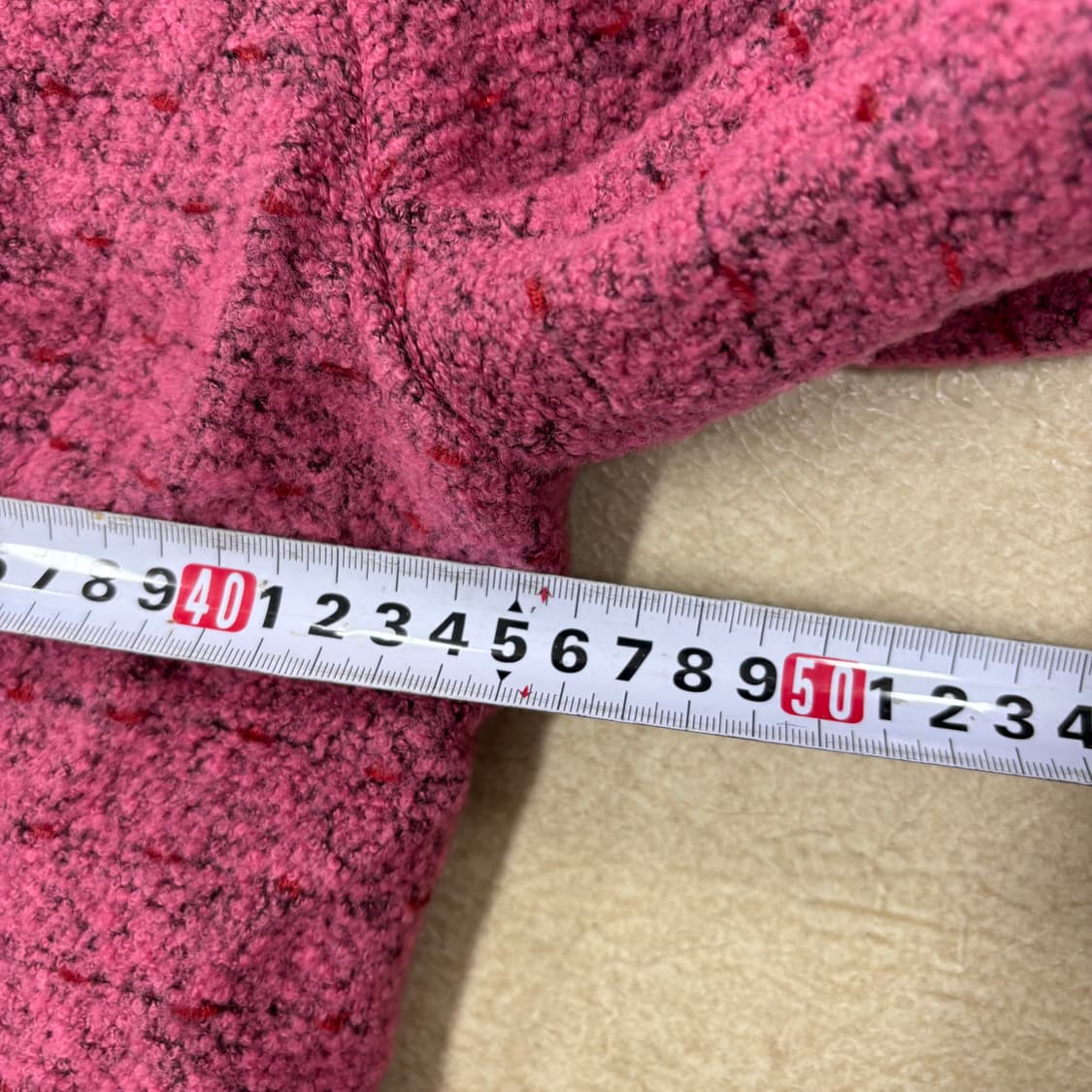 르네 일본 빈티지 핑크 트위드 자켓 상품이미지5