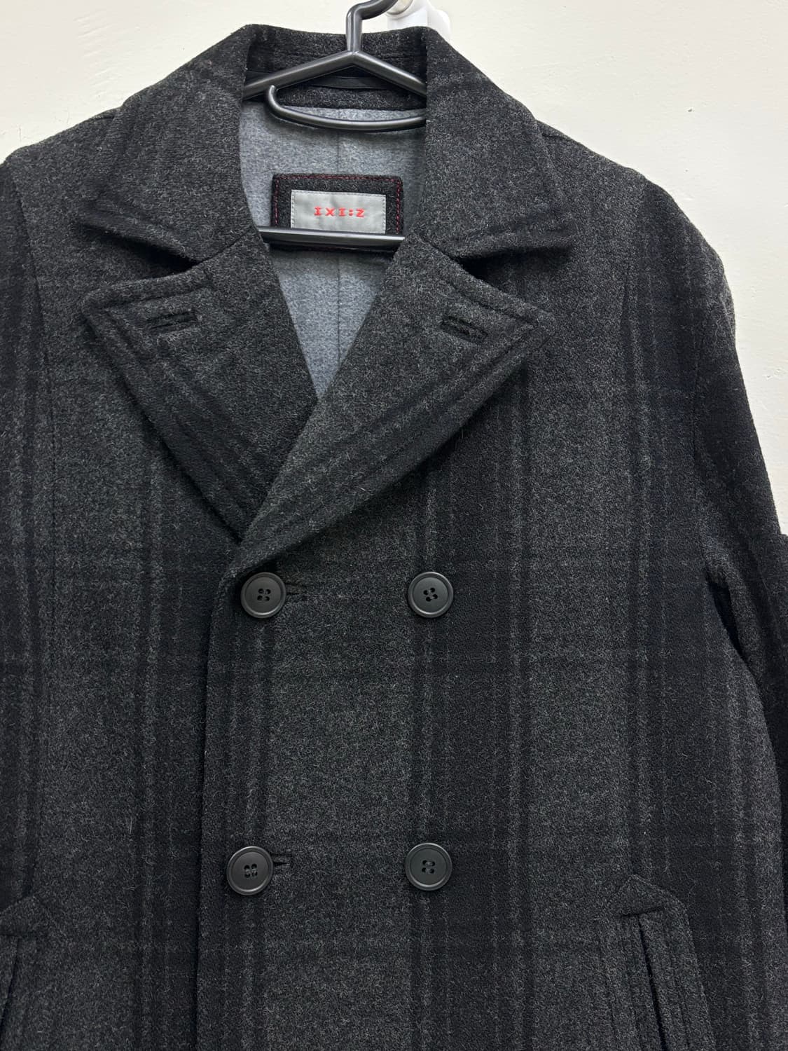 빈티지 차콜 더블 코트 울 자켓 상품이미지7