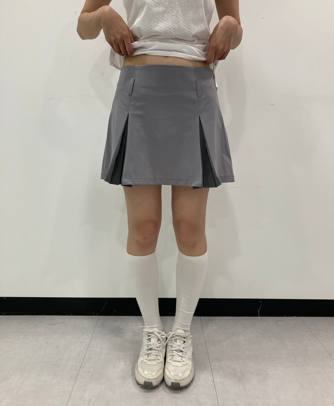 Hidden pleated mini sk 상품이미지3