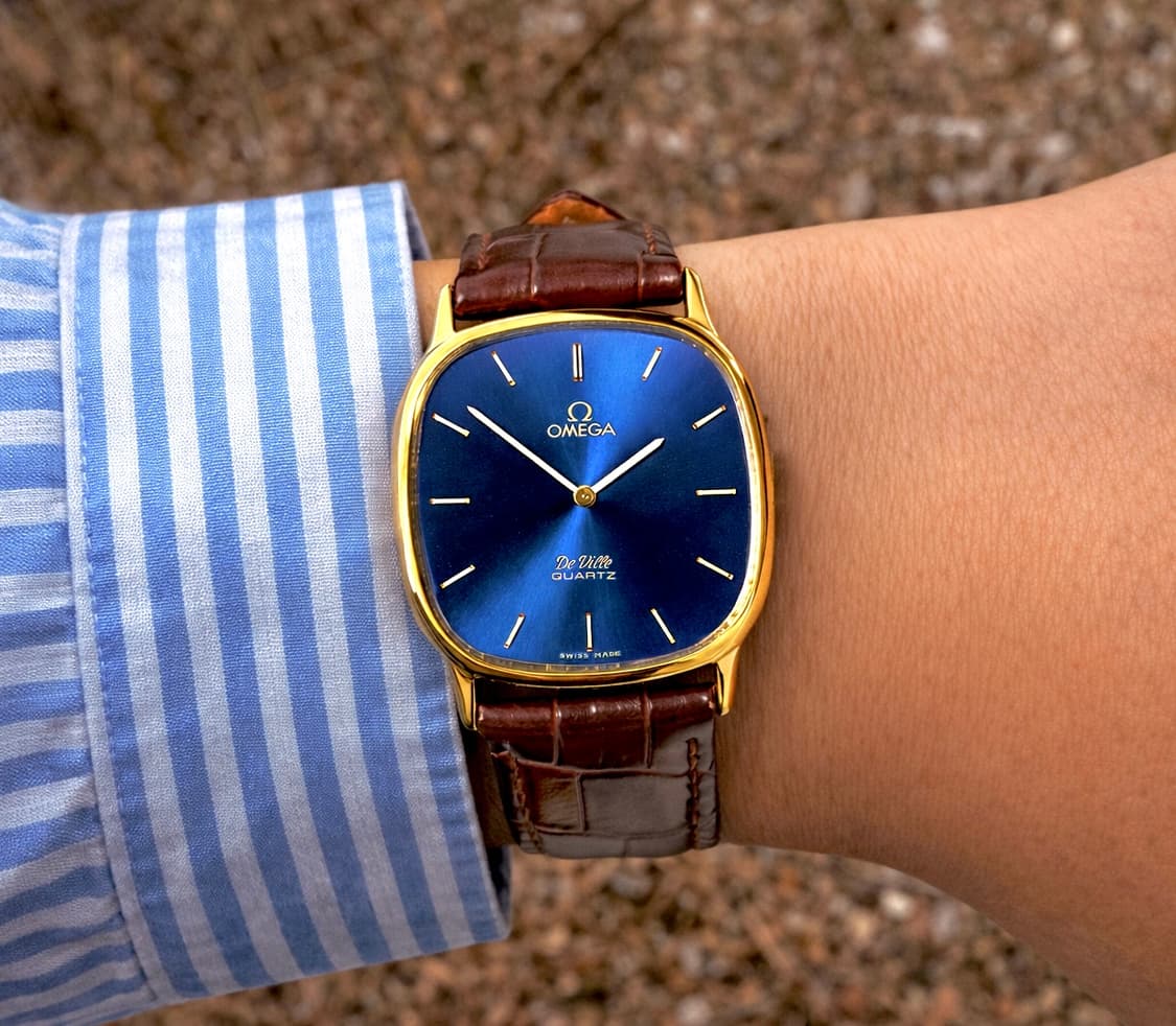 오메가 드빌 엘립스 남여공용블루 금장 민트급 30미리 시계 정품케이스포함 상품이미지2