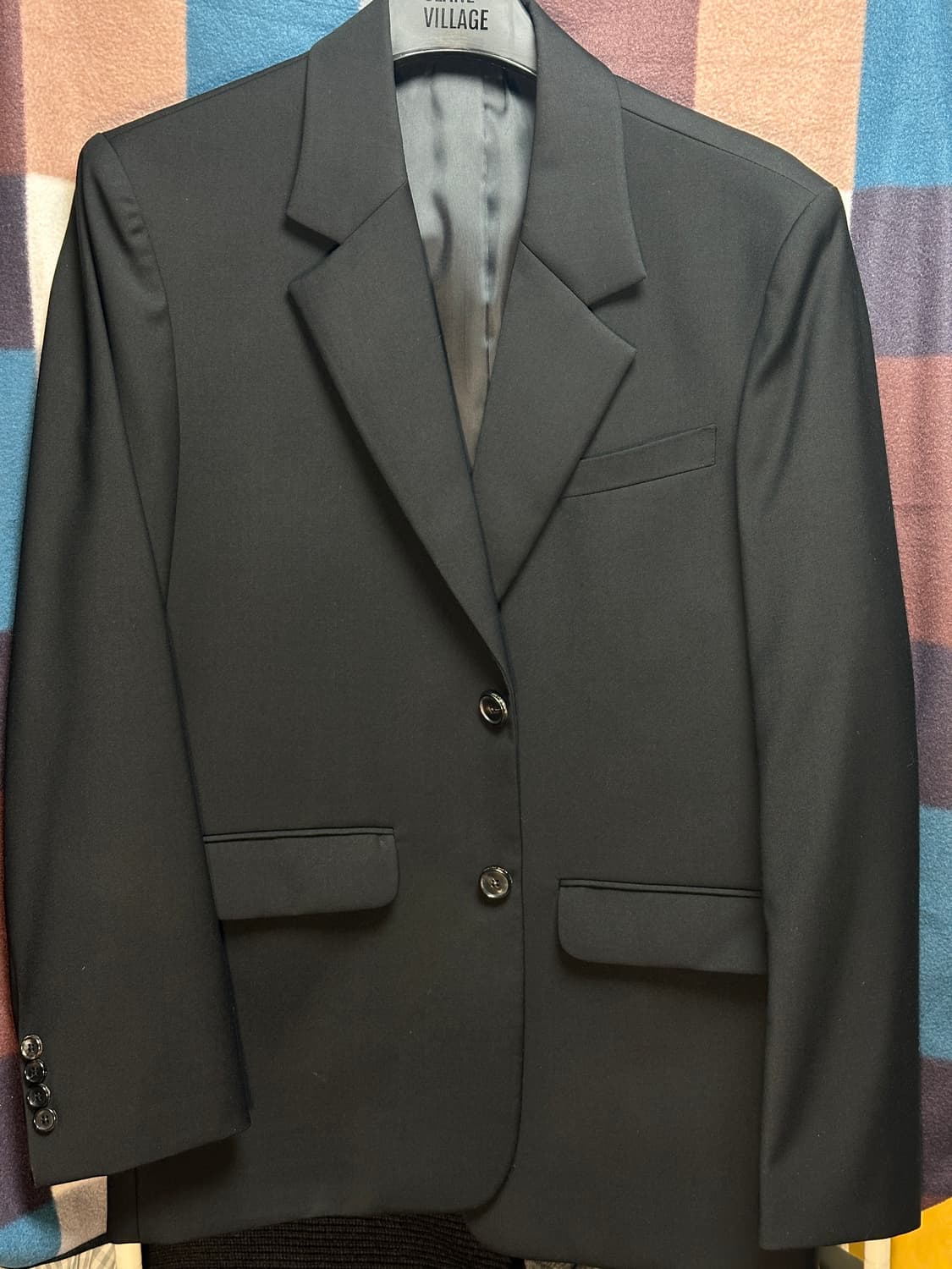 [로파이] 오버핏 2버튼 이지 블레이져 (블랙)  상품이미지2