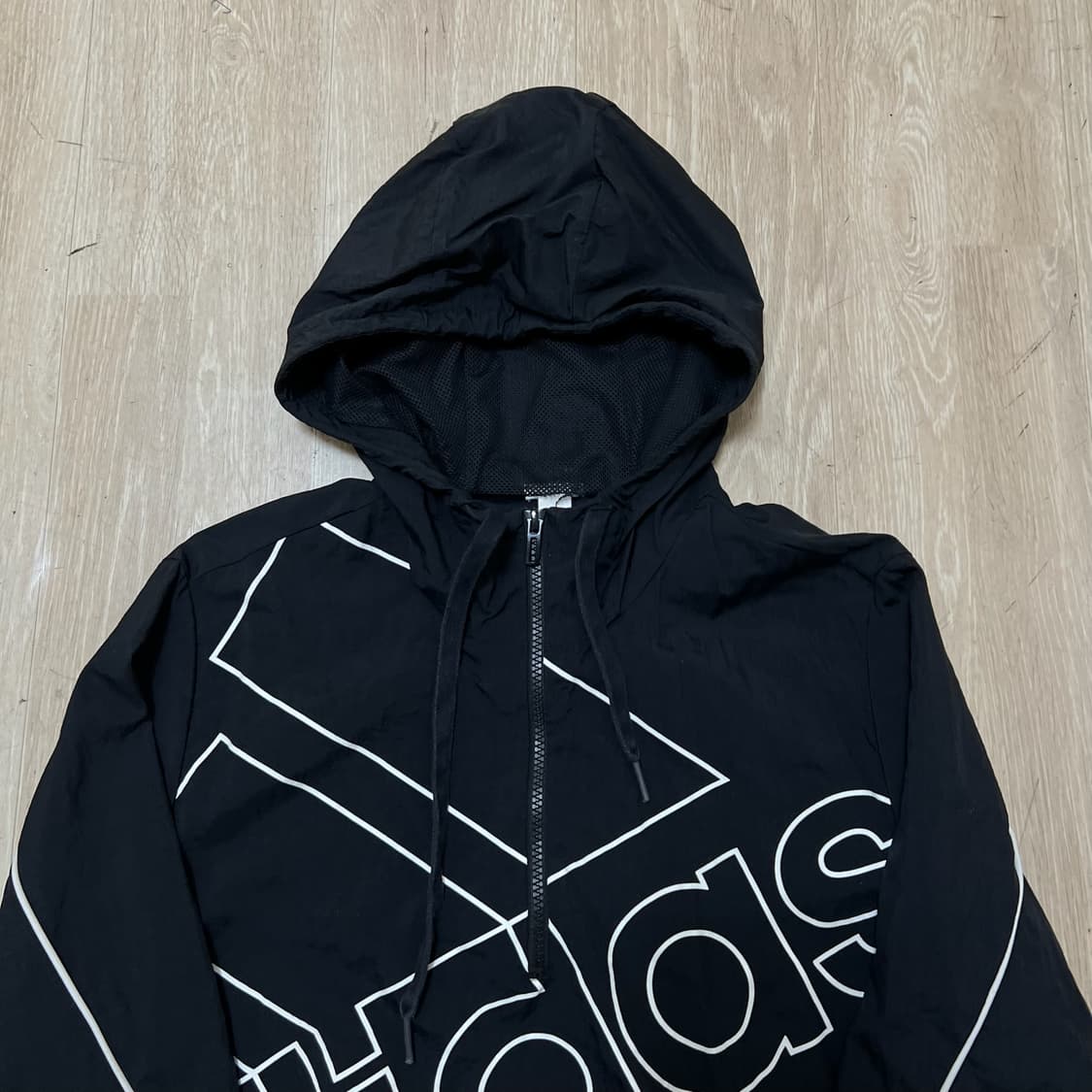 아디다스 올드스쿨 빅로고 아노락 바람막이 자켓 S/90  상품이미지2