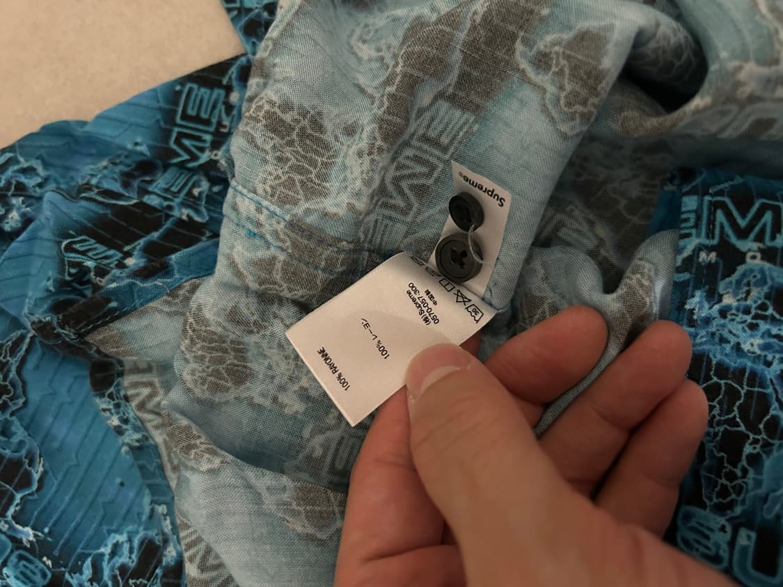 Supreme World Famous Rayon Shirt Cyan 상품이미지5