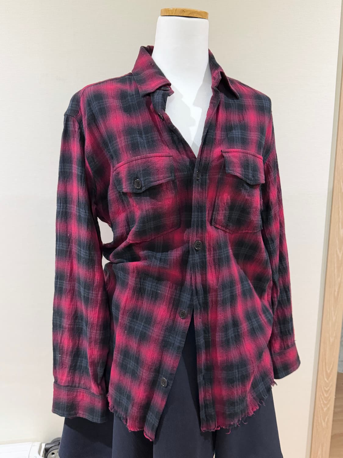 생로랑 체크셔츠 S 상품이미지10