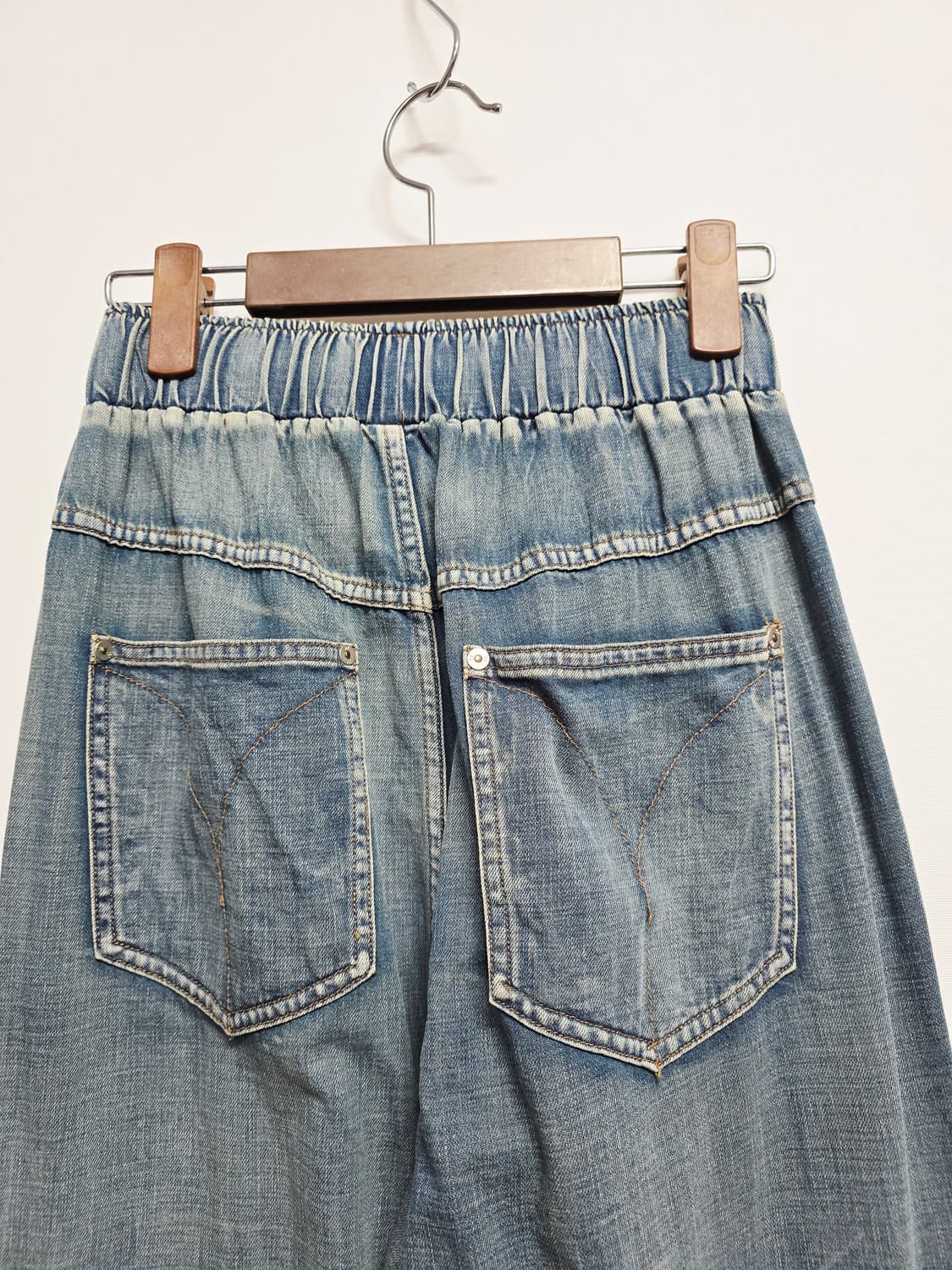 오픈와이와이 포켓 데님 카고 와이드 밴딩 팬츠 상품이미지5