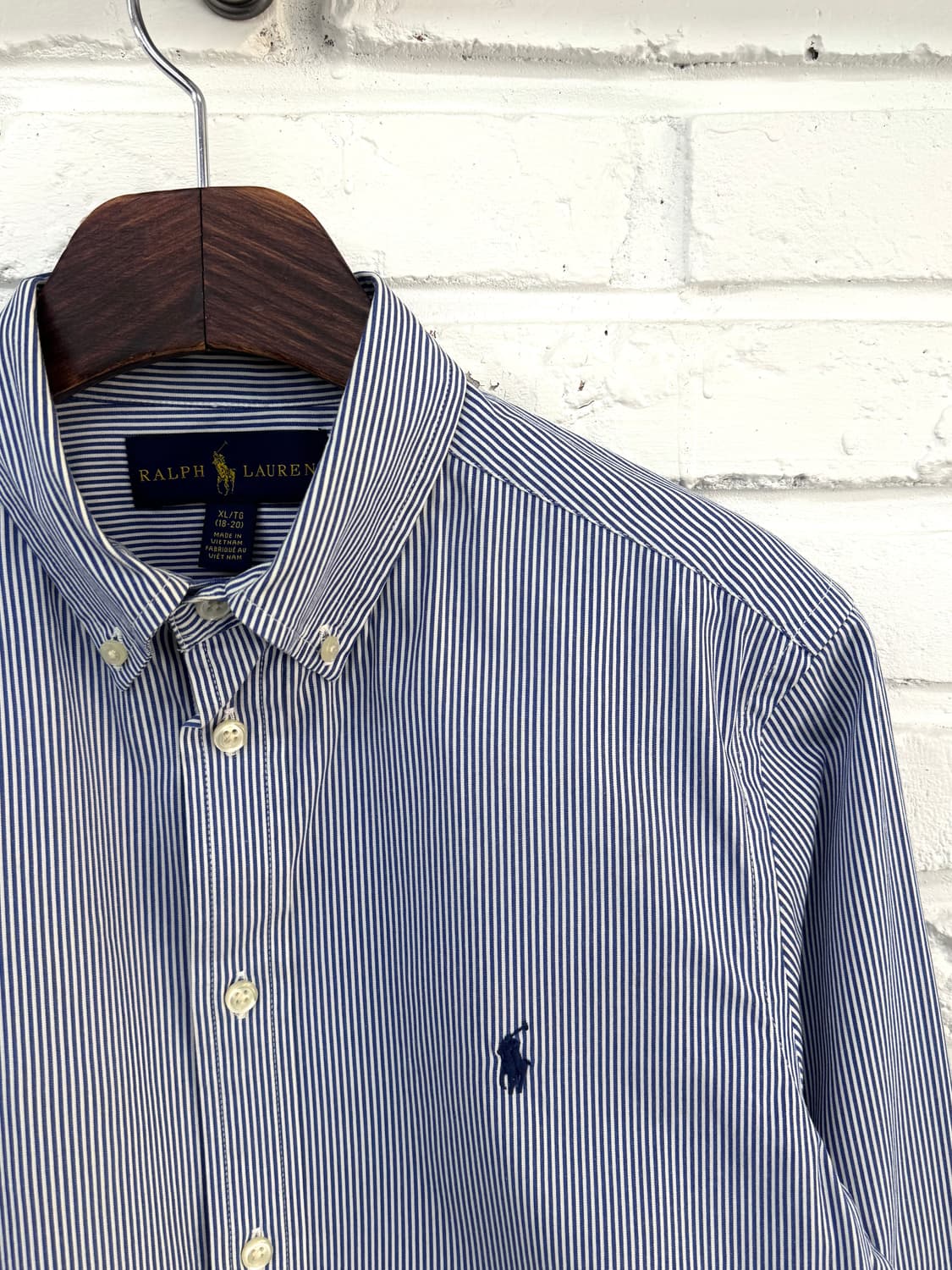 랄프로렌 블루 화이트 스트라이프 셔츠 상품이미지4