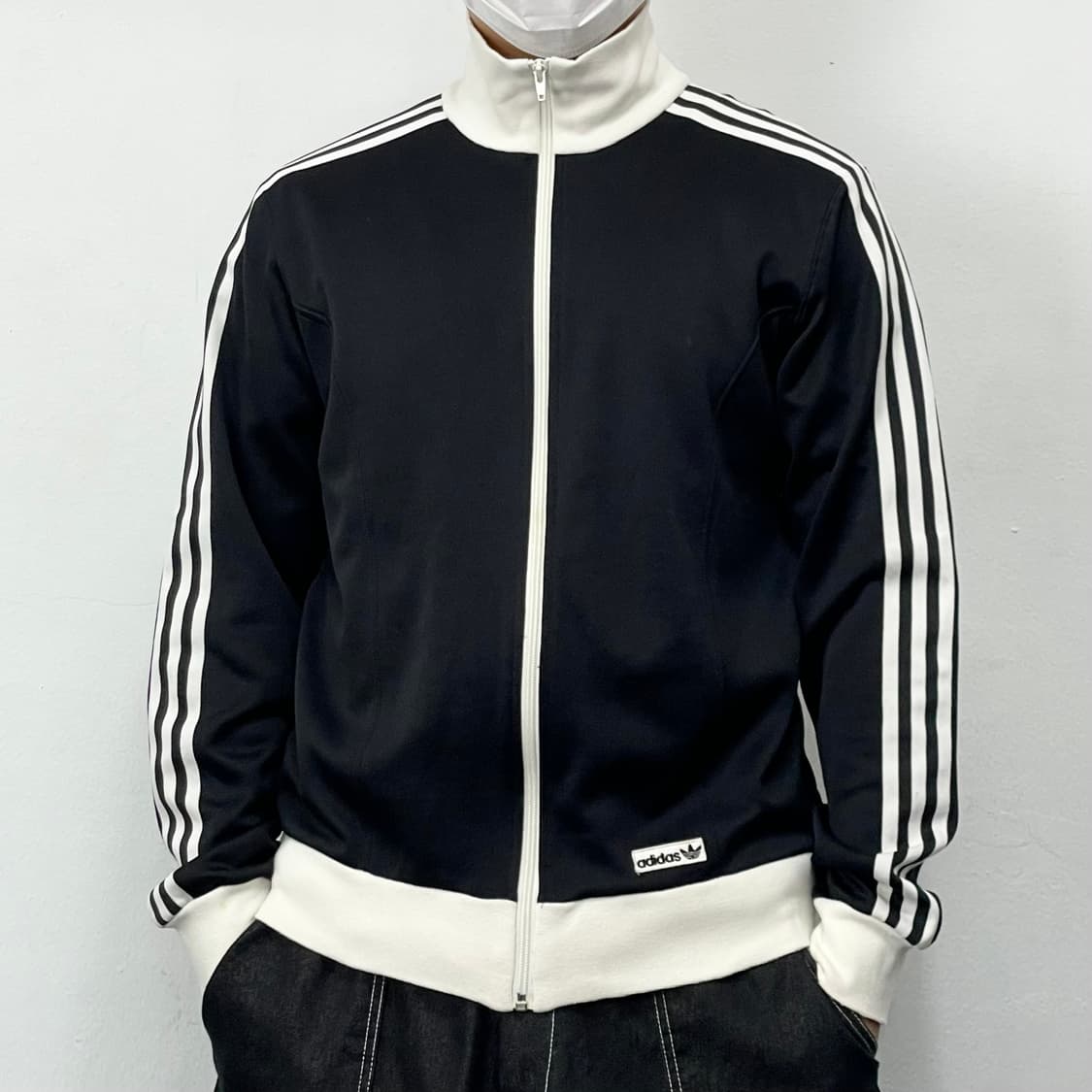 아디다스 블랙 삼선 오레오 하이넥 트랙탑 져지자켓 상품이미지1