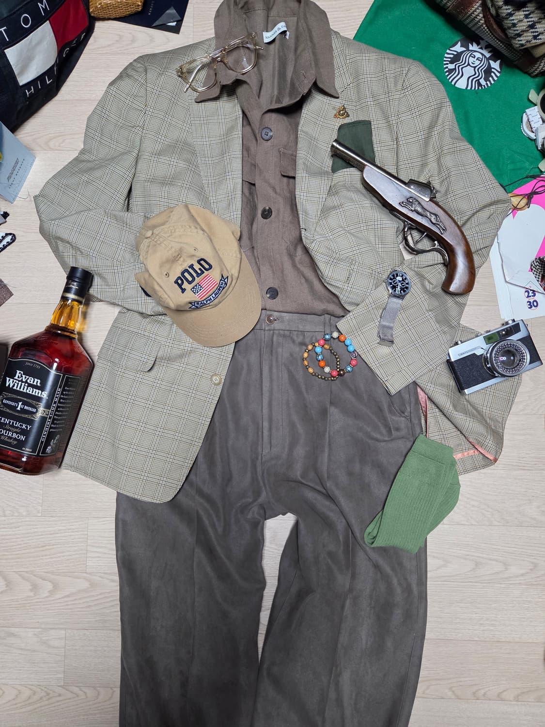 (MADE IN USA)JCREW 체크 블레이저 자켓 수트  상품이미지7
