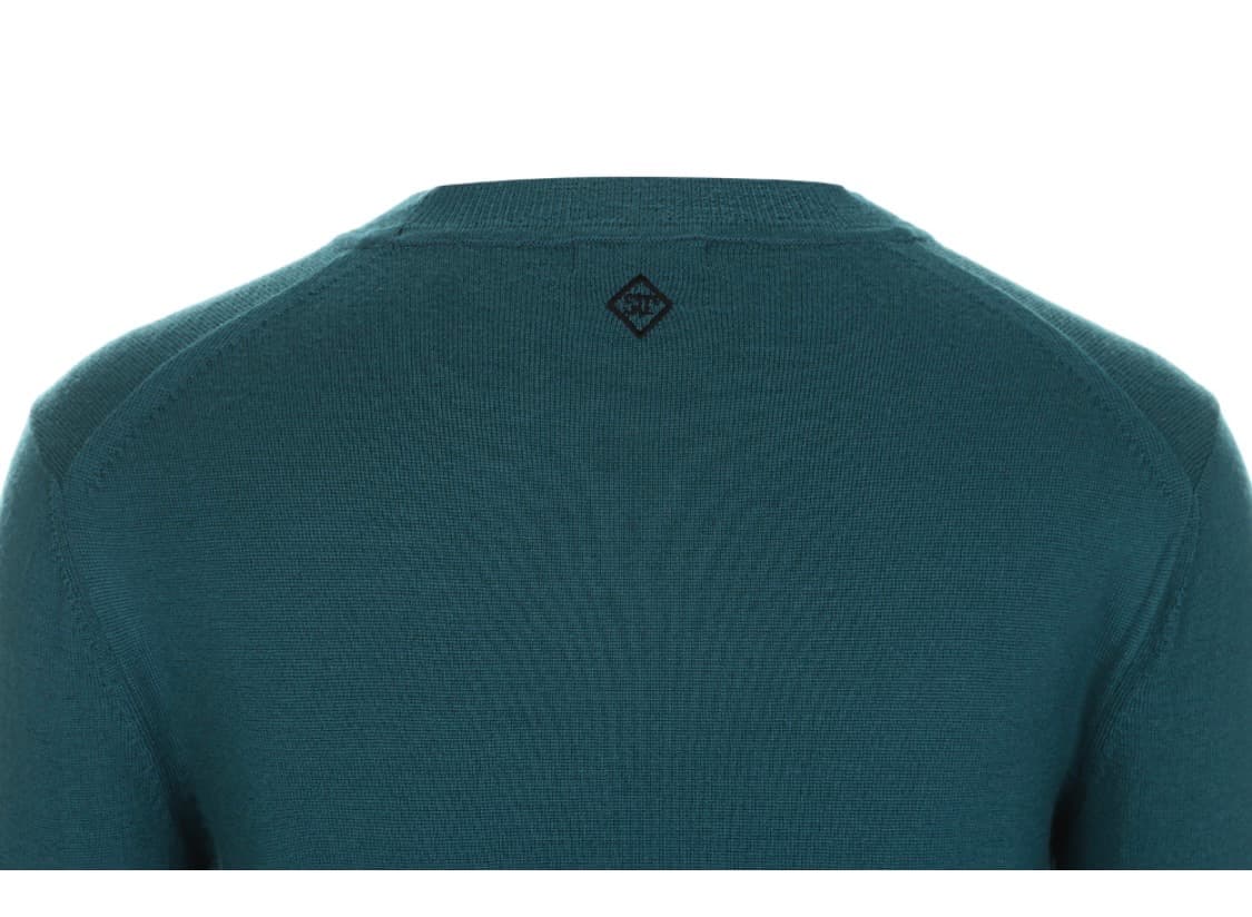 쉐입부티크 Premium WOOL Crew neck knit 블루그린 새 상품이미지5