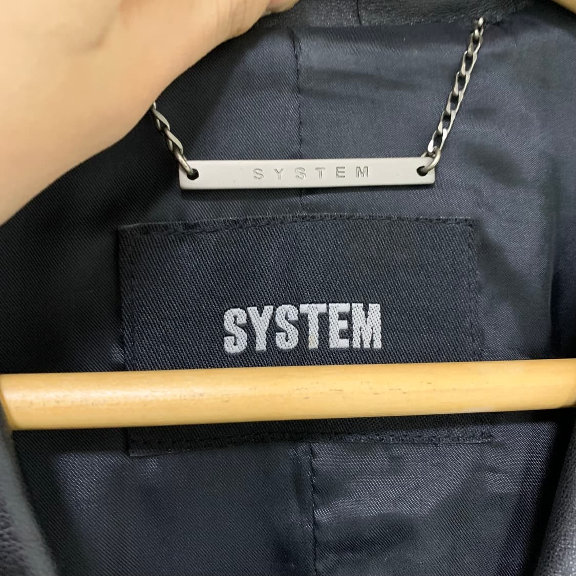 SYSTEM 시스템 빈티지 블랙 리얼레더 가죽 하프 코트 여성 상품이미지6