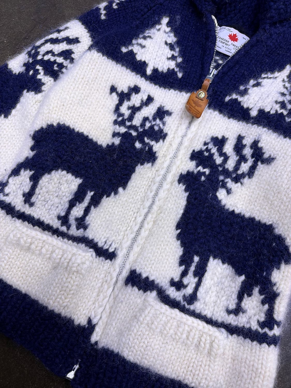 캐나디안 스웨터 헤비울 디어 사슴 코위찬 집업 여성 가디건 상품이미지4