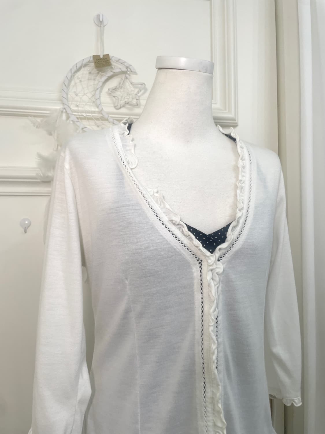 white ruffle point cotton cardigan 상품이미지6