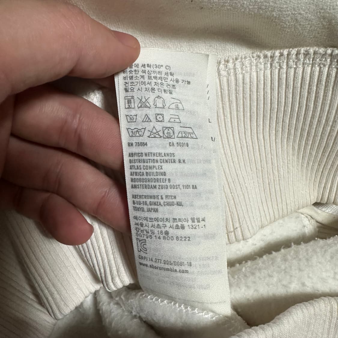 (L추천) 아베크롬비 화이트 후드집업 상품이미지3