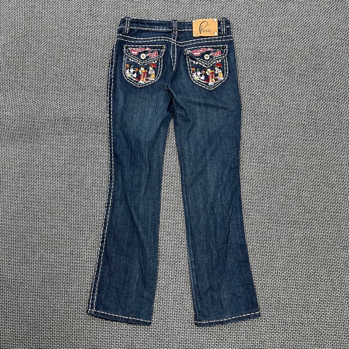 빈티지 자수 스티치 데님팬츠 상품이미지3