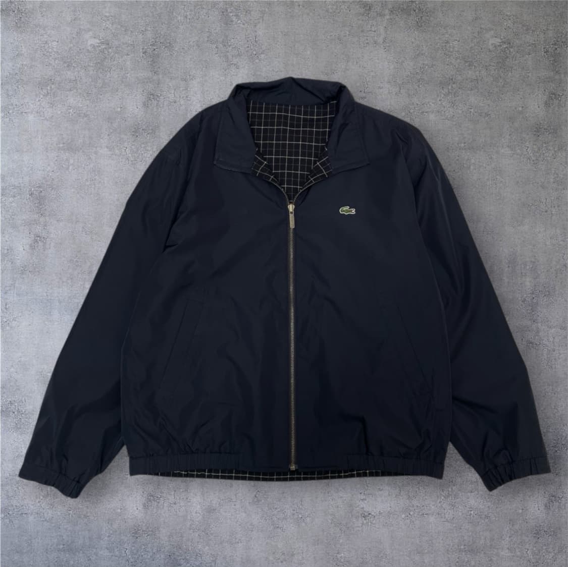 라코스테 Lacoste 네이비 체크 리버시블 양면 자켓 100 상품이미지1