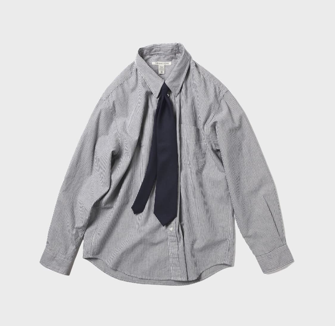 토마스모어 프렌치 스트라이프 셔츠 L 네이비 상품이미지1